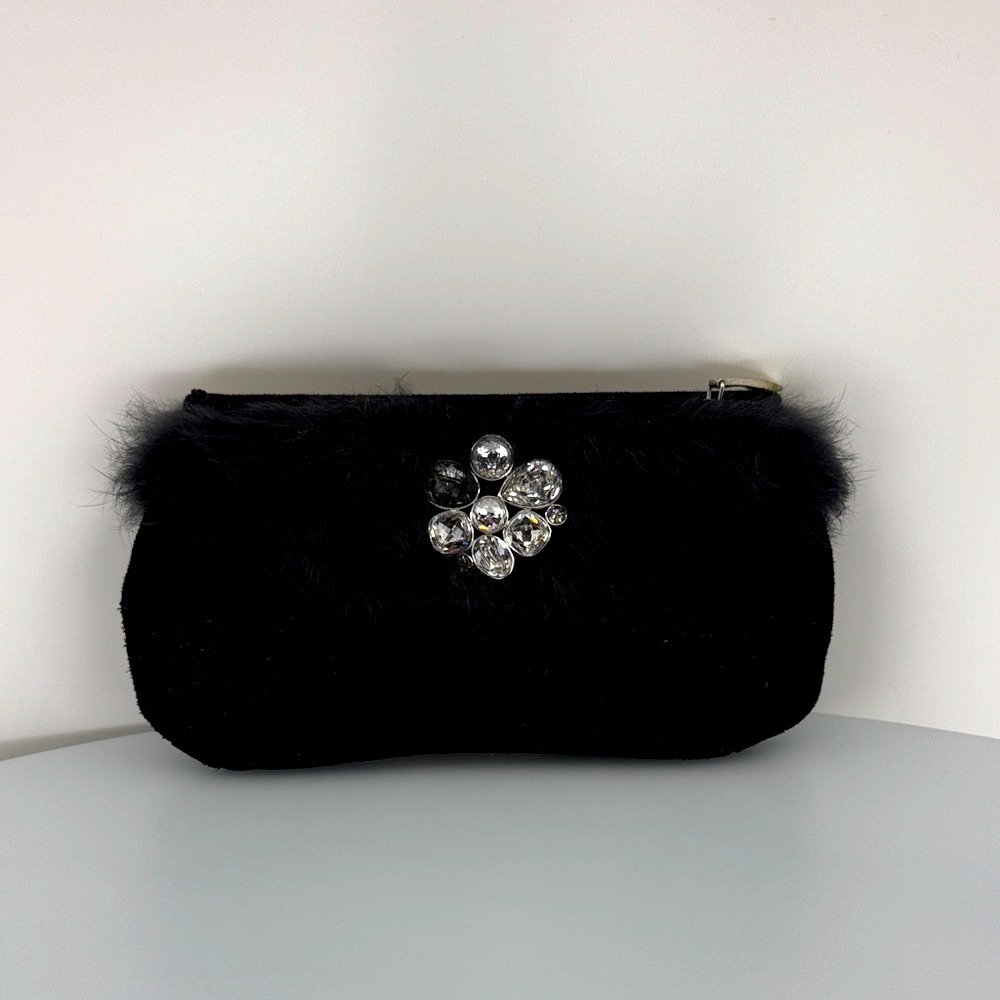 Swarovski Black Clutch with Crystal Accent​